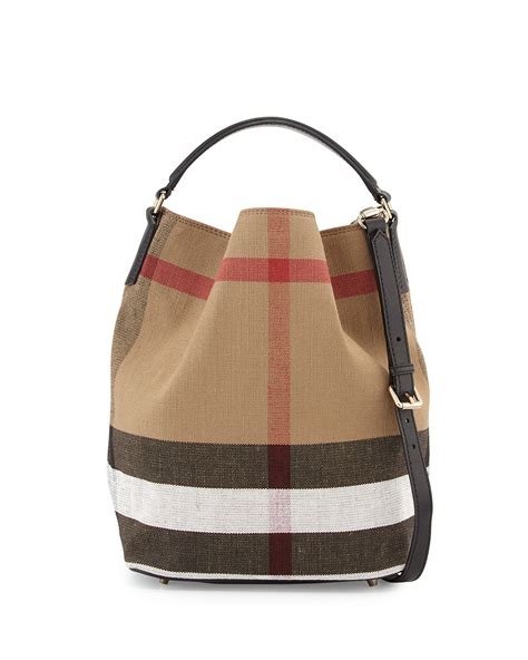 burberry check bucket bag